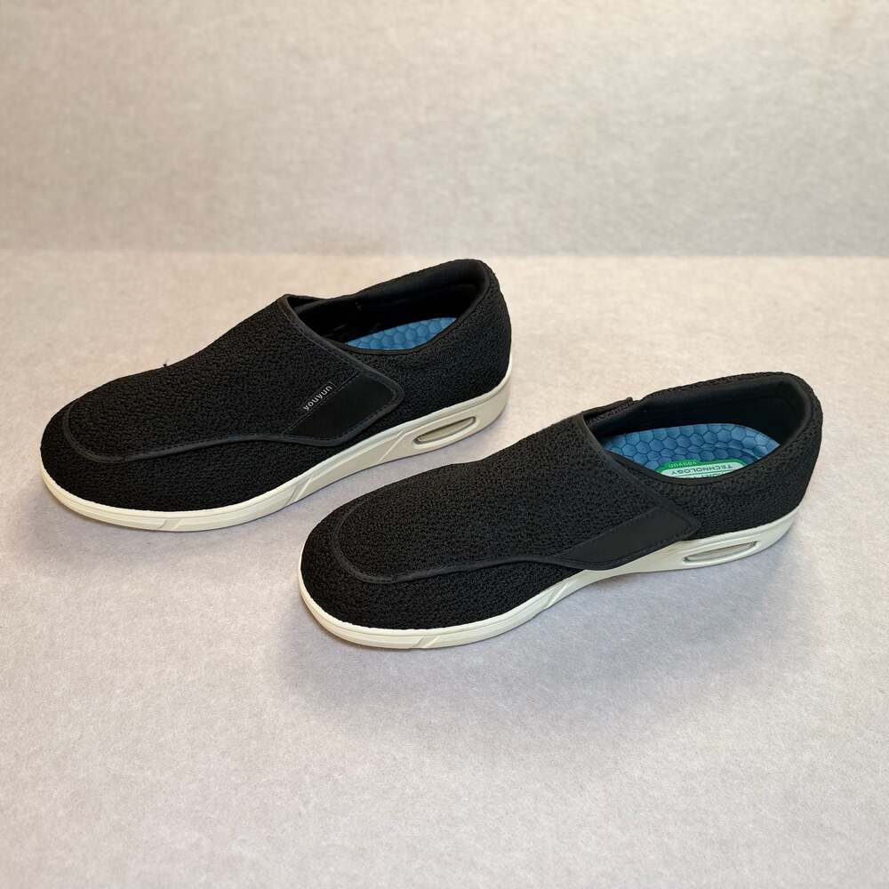 Youyun Unisex Black Diabetic Walking Shoes with Memory Foam Insole NWOB
